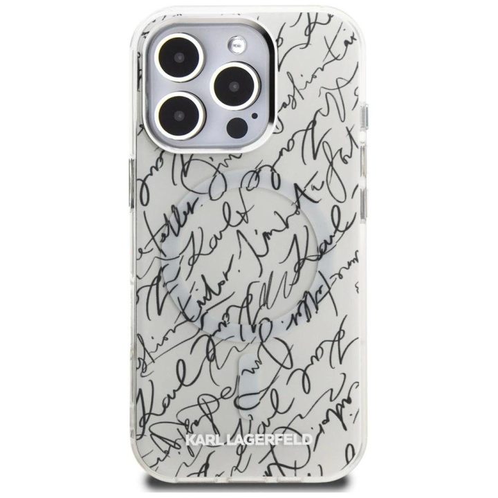 Dėklas telefonui baltas su MagSafe funkcija iPhone 16 Pro Max Karl Lagerfeld