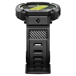 Dirželis laikrodžiui juodas silikoninis atsparus smūgiams Samsung Galaxy Watch 8 Spigen