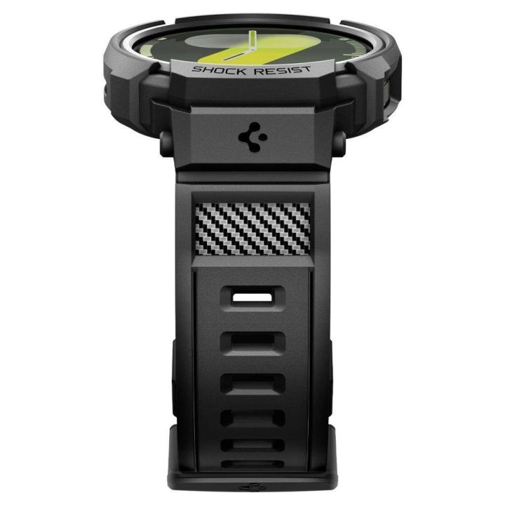 Dirželis laikrodžiui juodas silikoninis atsparus smūgiams Samsung Galaxy Watch 8 Spigen