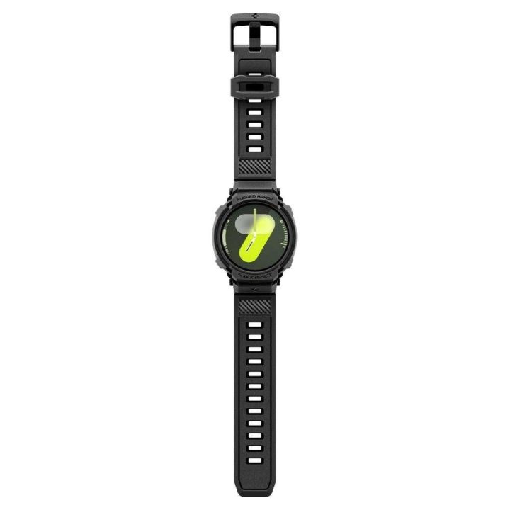 Dirželis laikrodžiui juodas silikoninis atsparus smūgiams Samsung Galaxy Watch 8 Spigen