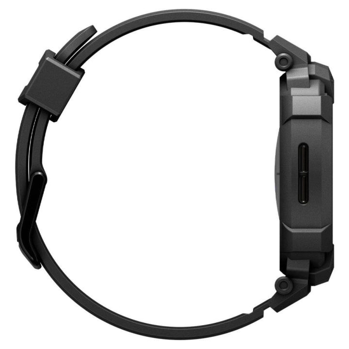 Dirželis laikrodžiui juodas silikoninis atsparus smūgiams Samsung Galaxy Watch 8 Spigen
