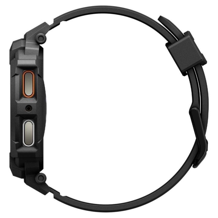 Dirželis laikrodžiui juodas silikoninis atsparus smūgiams Samsung Galaxy Watch 8 Spigen