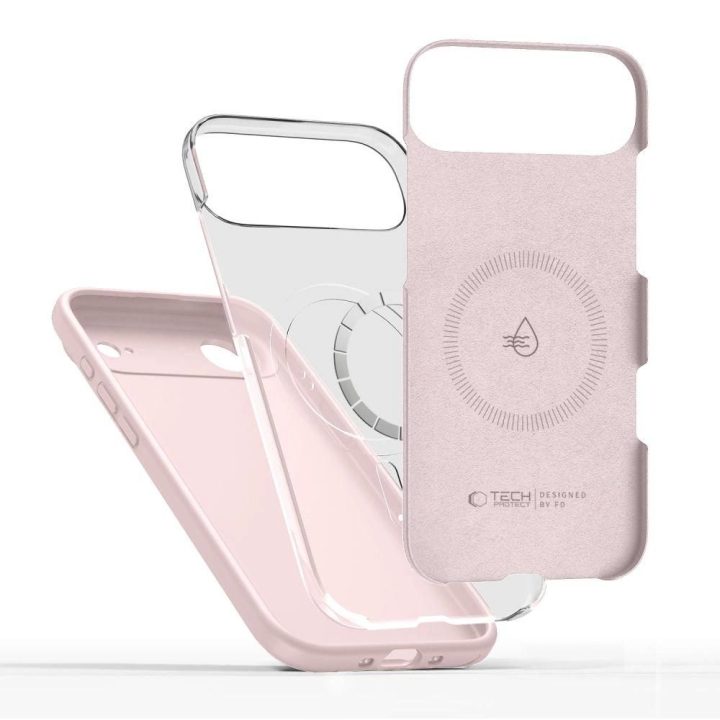 Dėklas iPhone 17 Air rožinis silikoninis su MagSafe