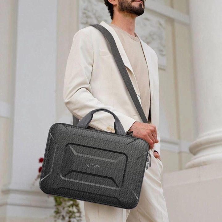 Nešiojamojo kompiuterio dėklas juodas atsparus smūgiams 13–14″