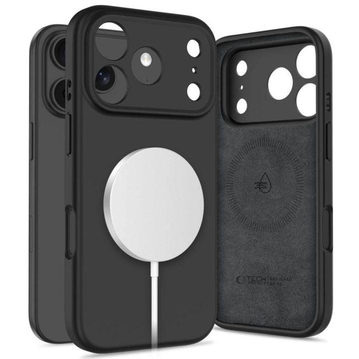 Dėklas telefonui juodas silikoninis su MagSafe iPhone 17 Pro