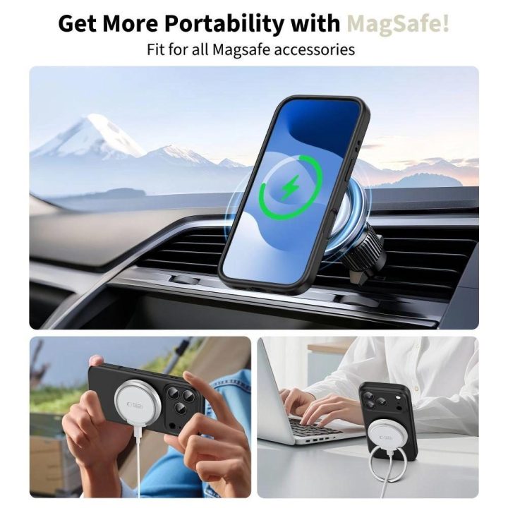 Dėklas telefonui juodas silikoninis su MagSafe iPhone 17 Pro