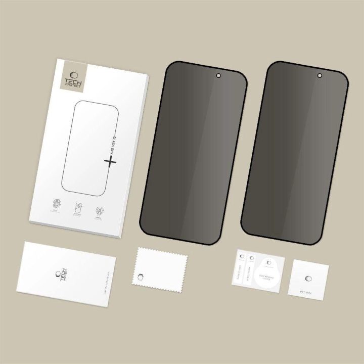 Privatumo stiklas telefonui juodas 2 vnt. iPhone 16/17 Pro