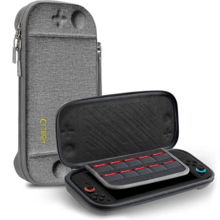 Dėklas pilkas kietu korpusu Nintendo Switch 2 konsolei