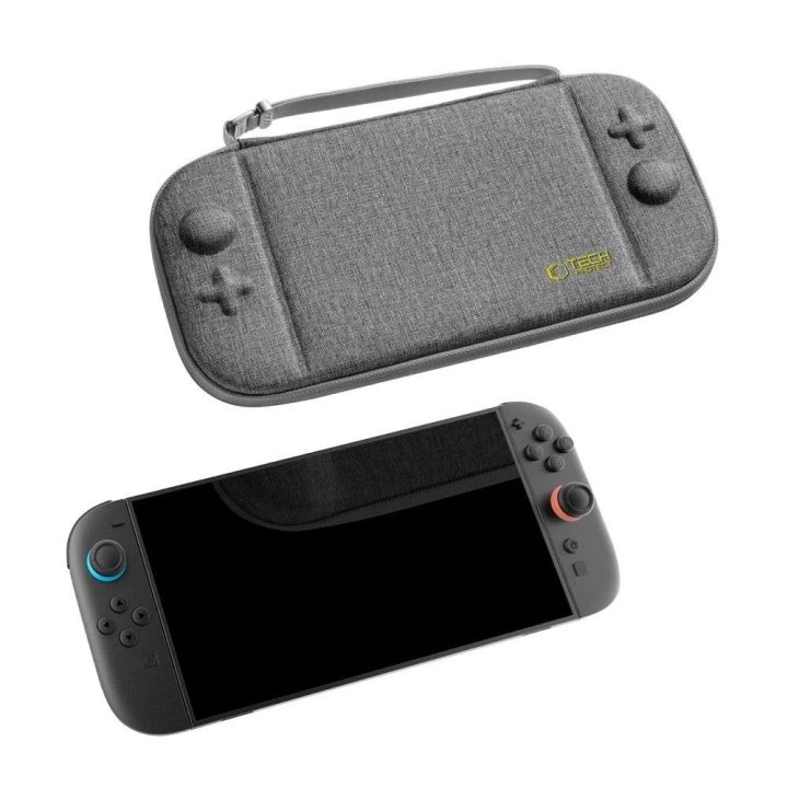 Dėklas pilkas kietu korpusu Nintendo Switch 2 konsolei