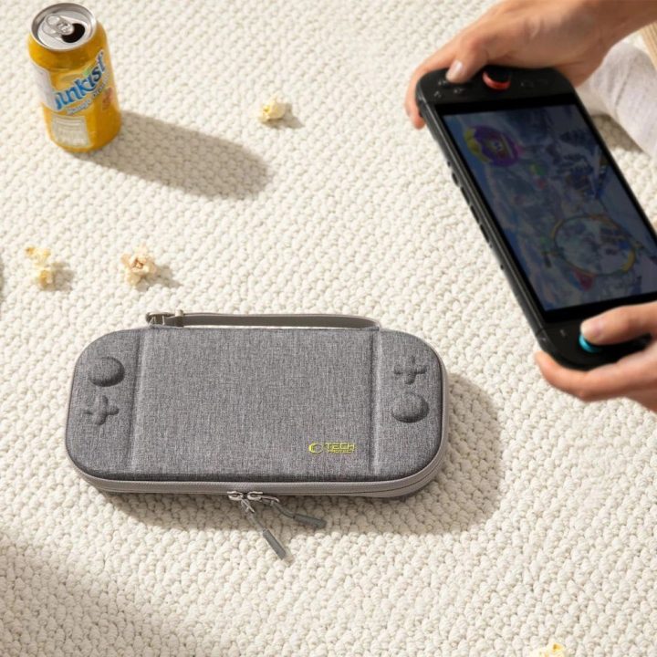 Dėklas pilkas kietu korpusu Nintendo Switch 2 konsolei