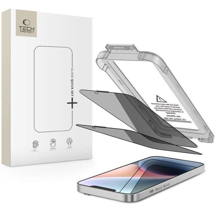 Privatumo stiklas telefonui iPhone 13/14, grūdintas, 2 vnt.,