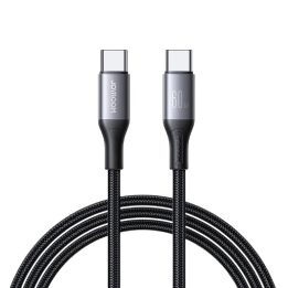 USB-C laidas juodas nailoninis 60W įkrovimui 1m