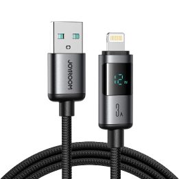 Įkrovimo laidas juodas su ekranu 1,2 m USB–Lightning