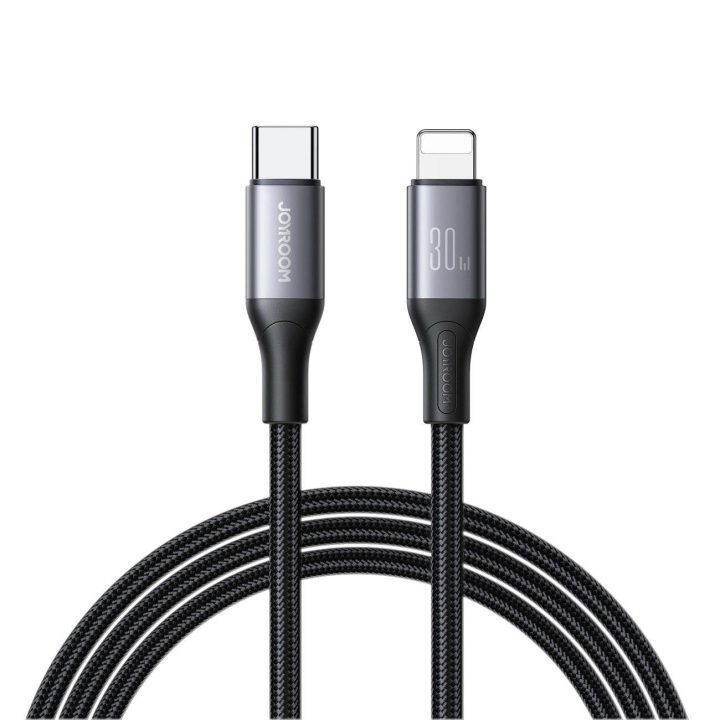 Įkrovimo laidas juodas USB-C – Lightning 30W 2m