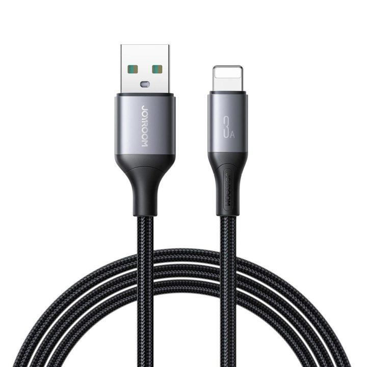 Įkrovimo laidas juodas pintas USB–Lightning 1 m