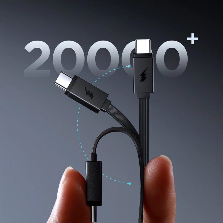 Išorinė baterija juoda su USB-C laidu ir ekranu 10000mAh