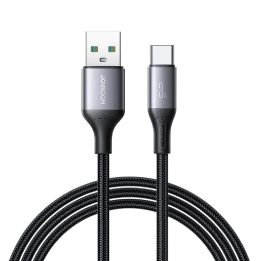 Įkrovimo laidas juodas nailoninis USB-C 3A 2m
