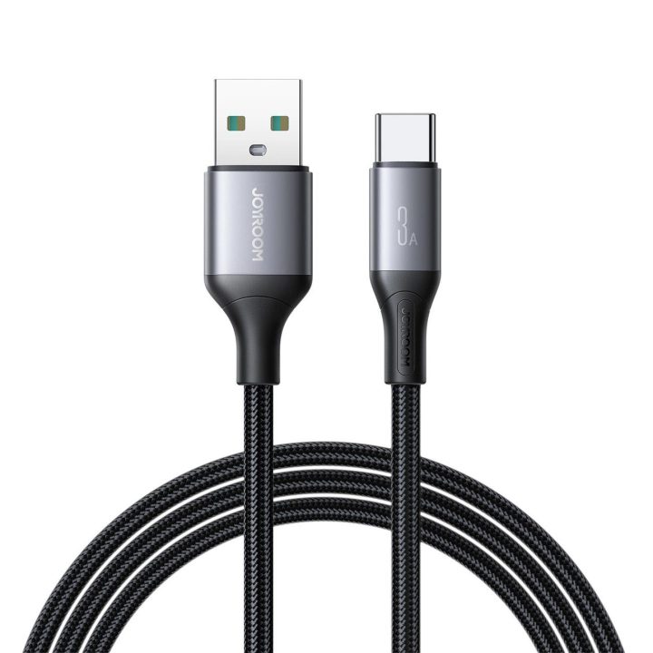 Įkrovimo laidas juodas nailoninis USB-C 3A 2m
