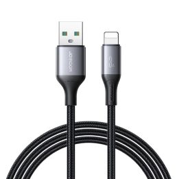 Įkrovimo laidas juodas 2 m USB–Lightning 3A pynimo