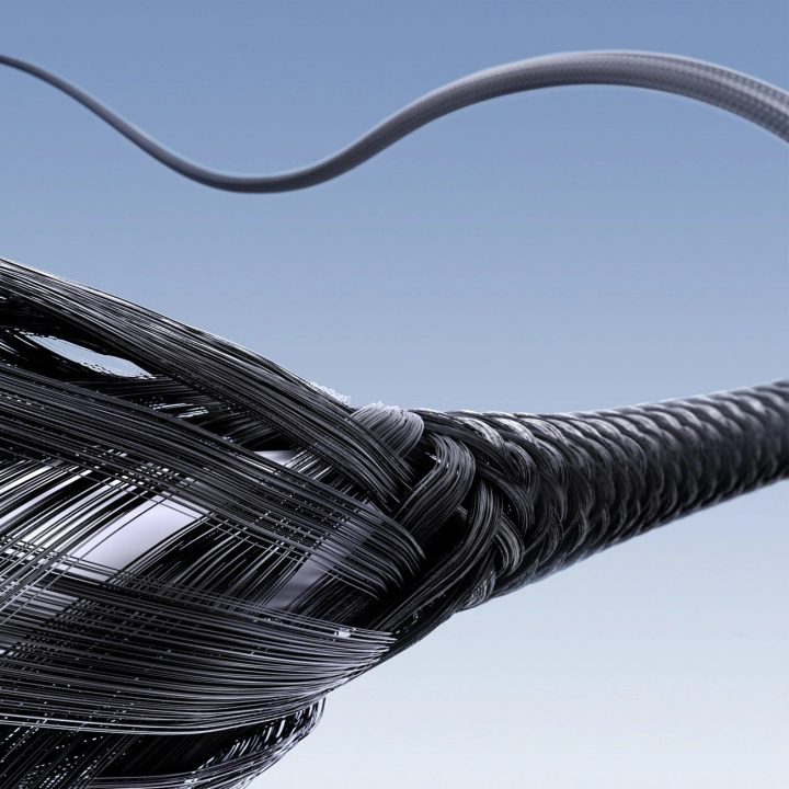 Įkrovimo laidas juodas 2 m USB–Lightning 3A pynimo
