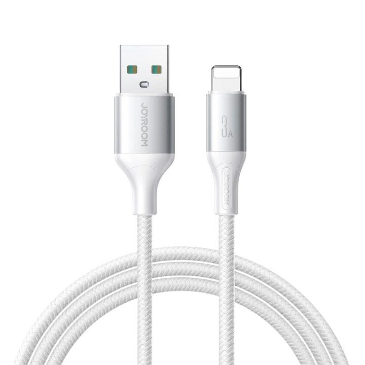 Įkrovimo laidas baltas pintas 2 m USB–Lightning 3A