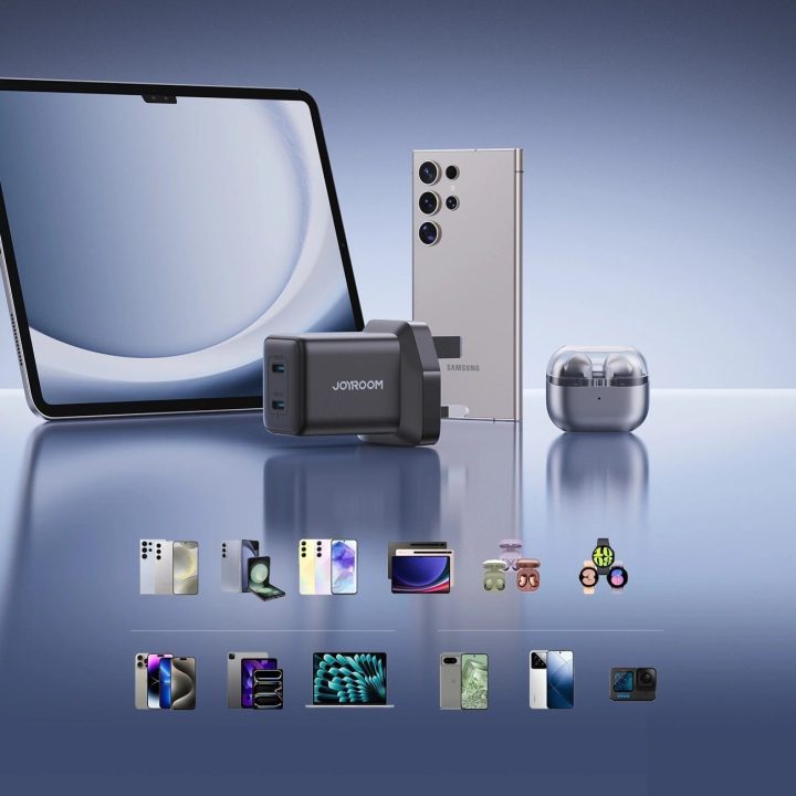 Sieninis įkroviklis juodas 45W su 2 USB-C lizdais