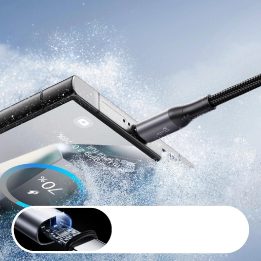 Įkrovimo laidas USB-C juodas pintas 3A 1m