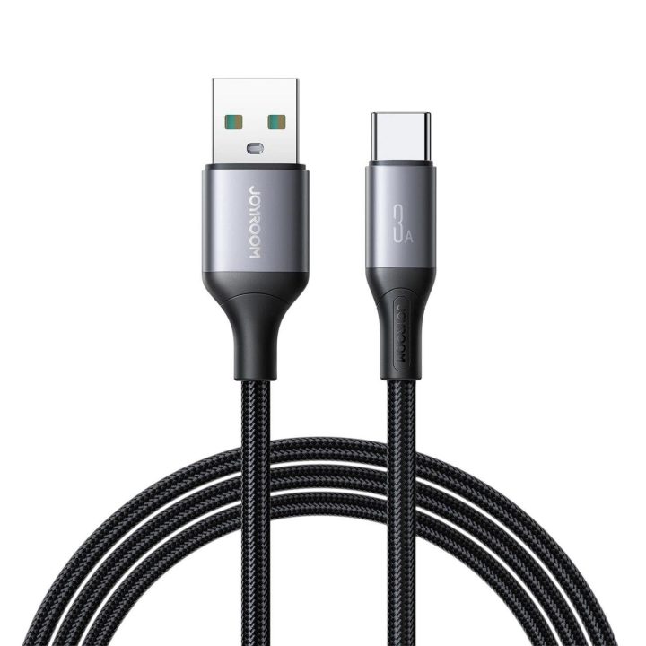 Įkrovimo laidas USB-C juodas pintas 3A 1m