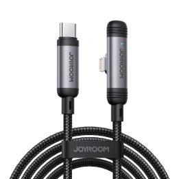 Įkrovimo laidas USB-C – Lightning juodas 90° kampu 30W 1.2 m