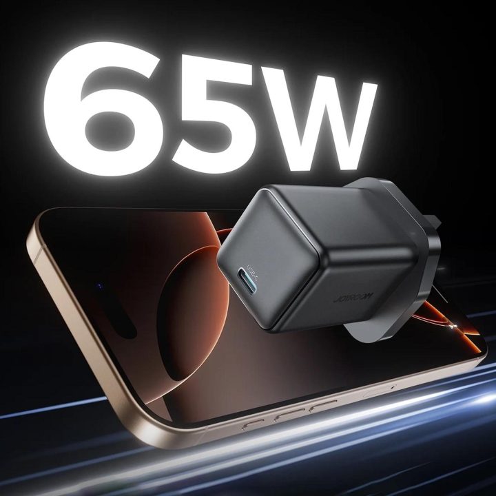 Sieninis įkroviklis USB-C 65W juodas greitam įkrovimui