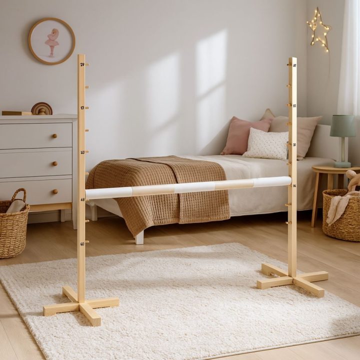 Šuolių kliūtis šviesiai smėlio spalvos medinė 120 cm