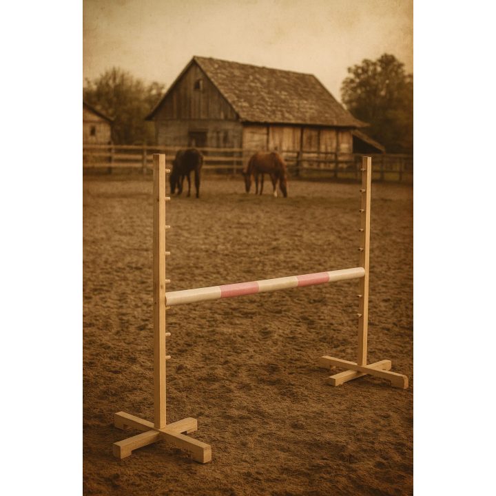 Šuolių kliūtis vaikiška šviesiai rožinė medinė 120 cm