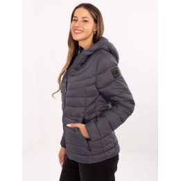 Striukė moteriška grafito spalvos pūkinė QUEEN OUTFITS