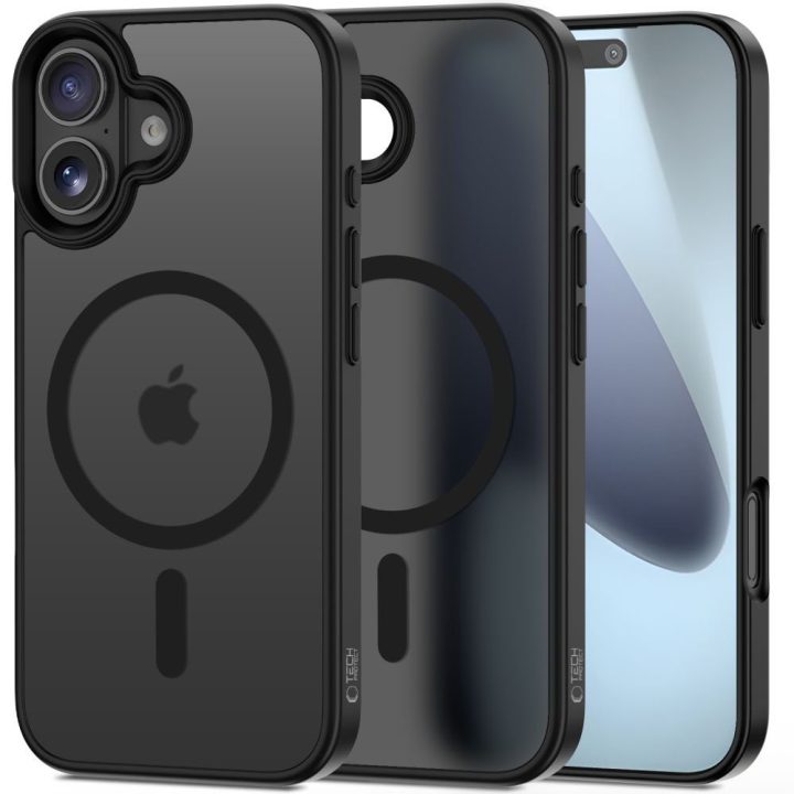 Telefono dėklas juodas matinis MagSafe iPhone 17