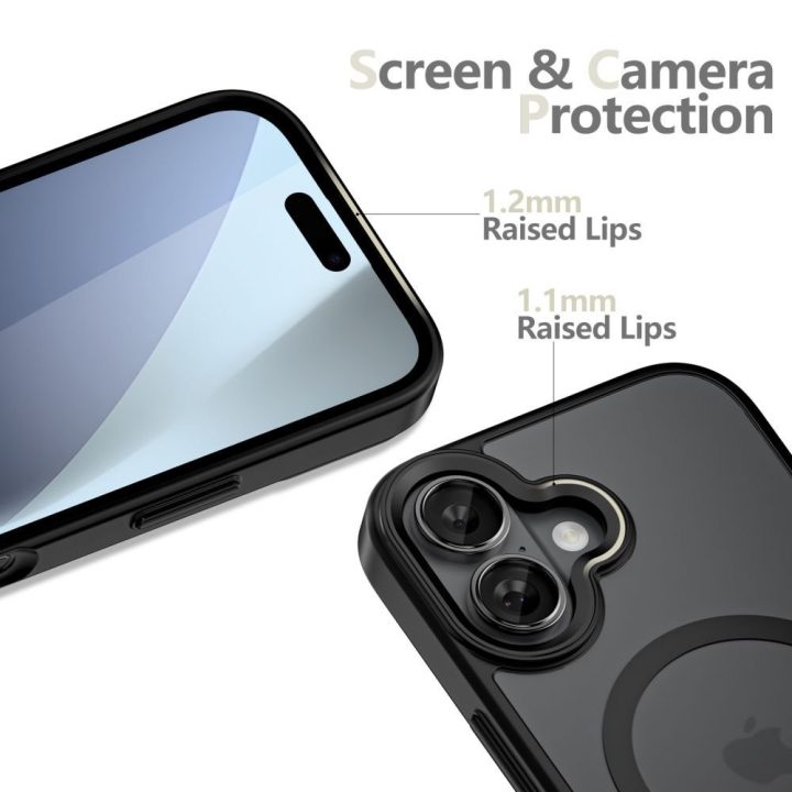 Telefono dėklas juodas matinis MagSafe iPhone 17