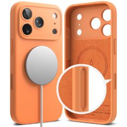 Telefono dėklas oranžinis silikoninis MagSafe iPhone 17 Pro Max Ringke