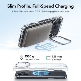 Telefono dėklas skaidrus su atrama MagSafe iPhone 17 Pro ESR