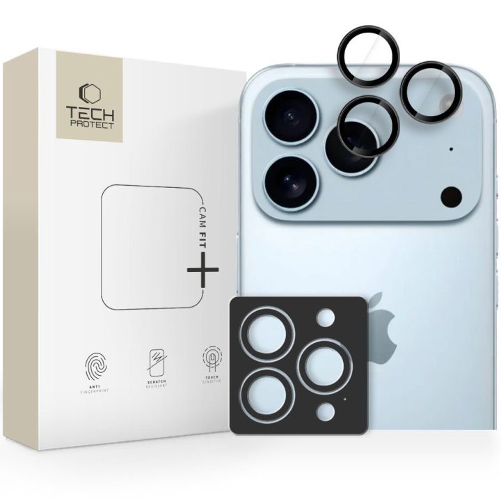 Kameros lęšių apsauga juoda iPhone 14–17 Pro/Max