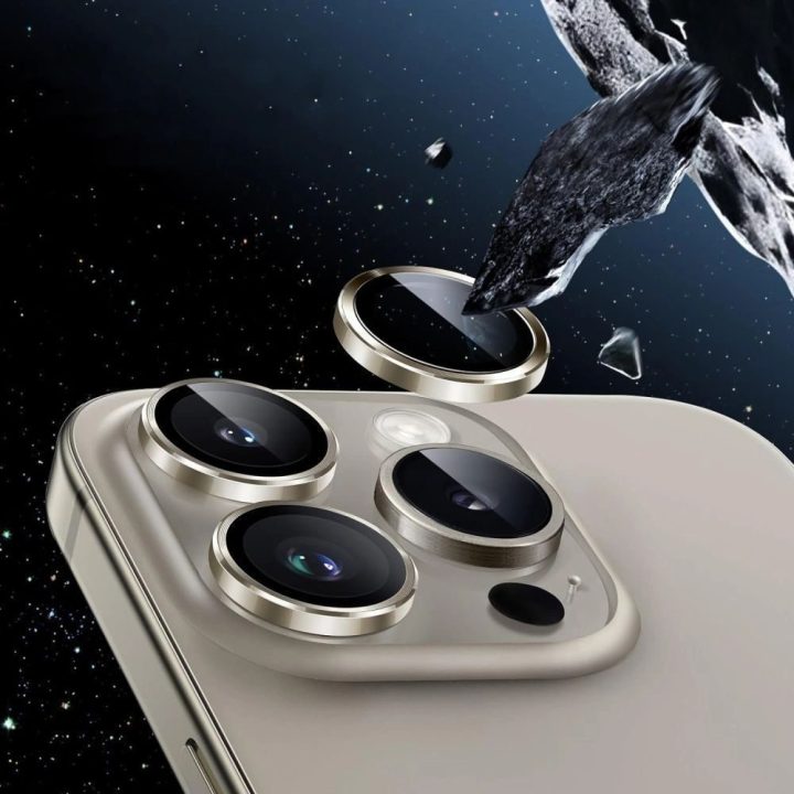Kameros lęšių apsauga juoda iPhone 14–17 Pro/Max