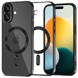 Telefono dėklas skaidrus juodas MagSafe iPhone 17