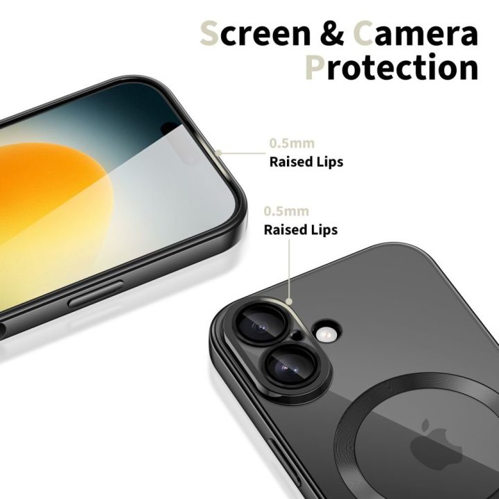 Telefono dėklas skaidrus juodas MagSafe iPhone 17