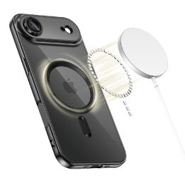 Telefono dėklas skaidrus juodas MagSafe iPhone 17