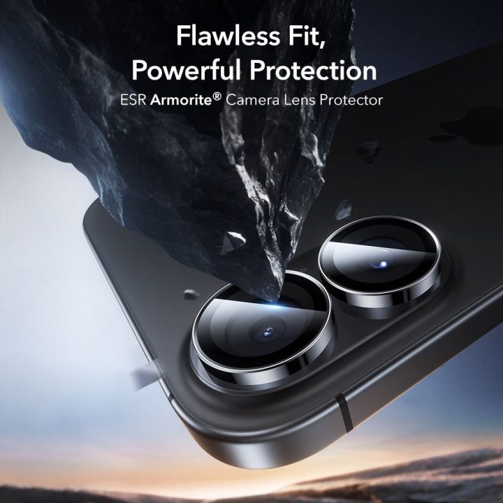 Kameros lęšių apsauga iPhone 16 / 16 Plus / 17 juoda ESR Armorite