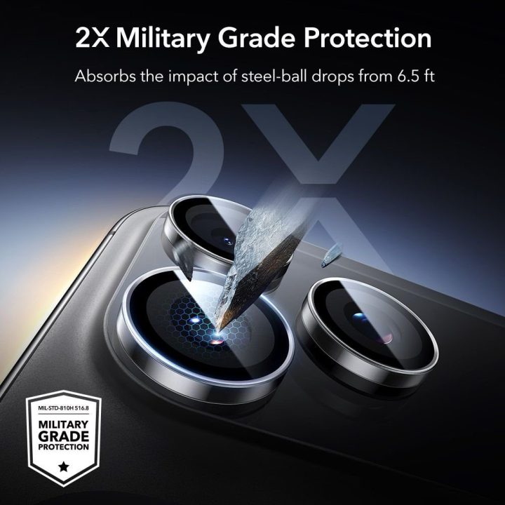 Kameros apsauga skaidri iPhone 14–17 Pro / Pro Max ESR Armorite
