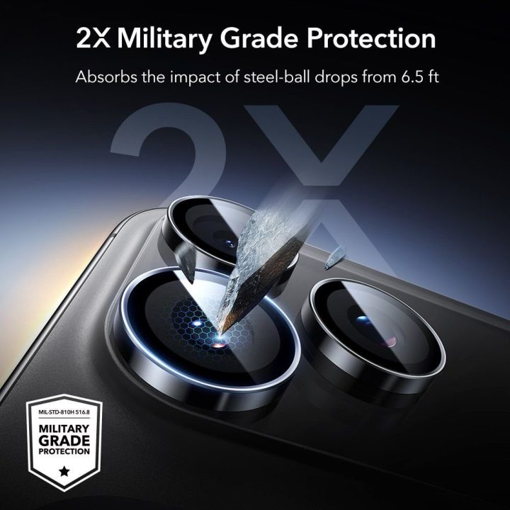 Kameros apsauga iPhone 14–17 Pro / Pro Max juoda ESR Armorite