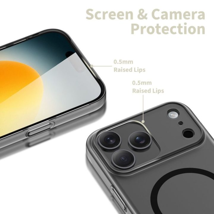Telefono dėklas juodas matinis MagSafe iPhone 17