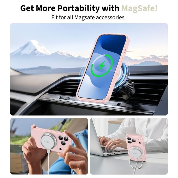 Telefono dėklas rožinis silikoninis MagSafe iPhone 17 Pro Max