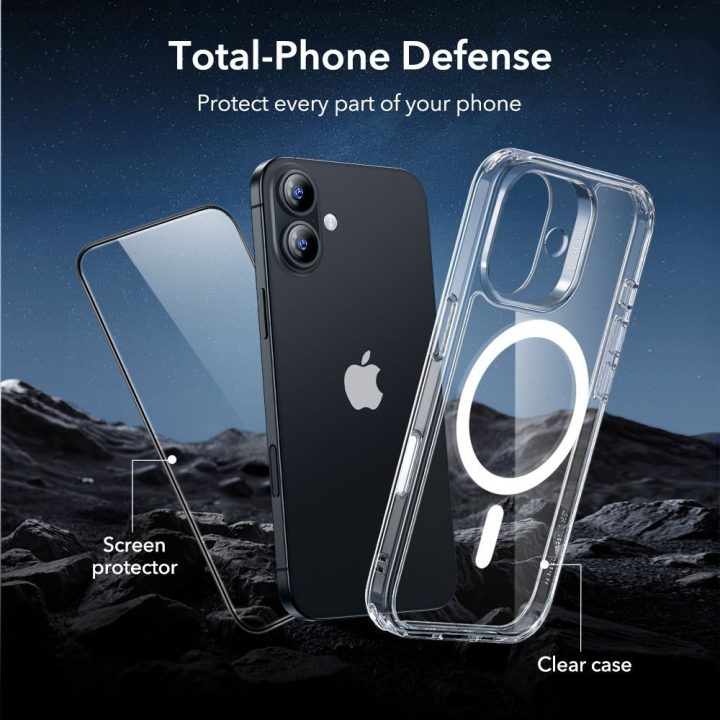 Telefono dėklas skaidrus MagSafe su stiklu iPhone 17 ESR