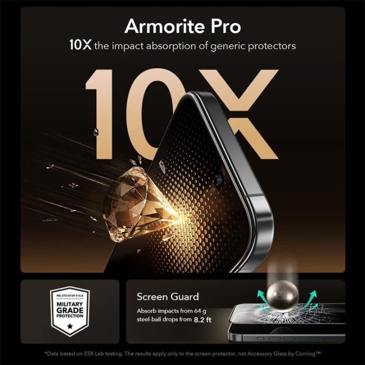 Grūdintas stiklas iPhone 16 Pro / 17 skaidrus ESR