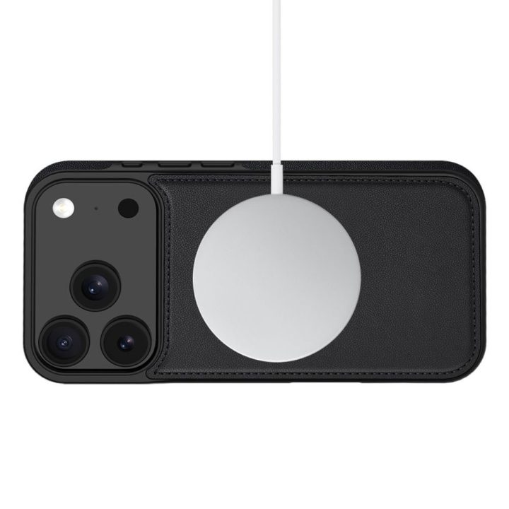Telefono dėklas iPhone 17 Pro Max juodas Wallet MagSafe